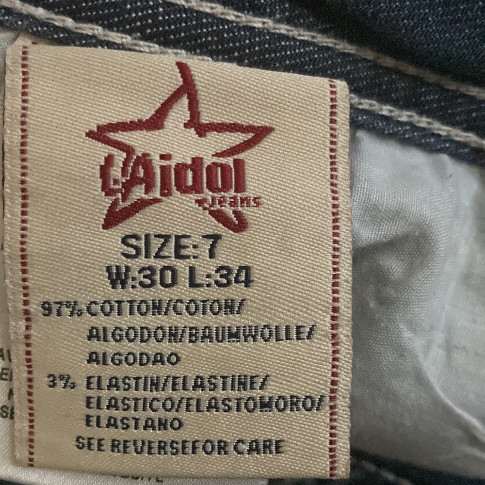 LA Idol USA Jeans size 7 W 30 L 34 (per label) blue denim 97% cotton 3% Elastin - Picture 13 of 15